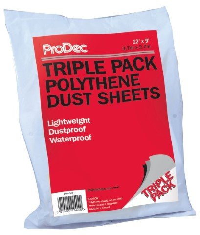 Prodec 12' x 9' - 3 Pack Poly Dust Sheet