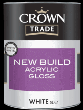 Crown Trade New Build Acrylic Gloss White - 5L